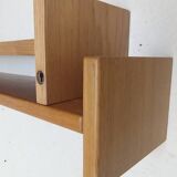 Pair of solid oak wall shelves