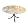 Marble table and stainless steel base