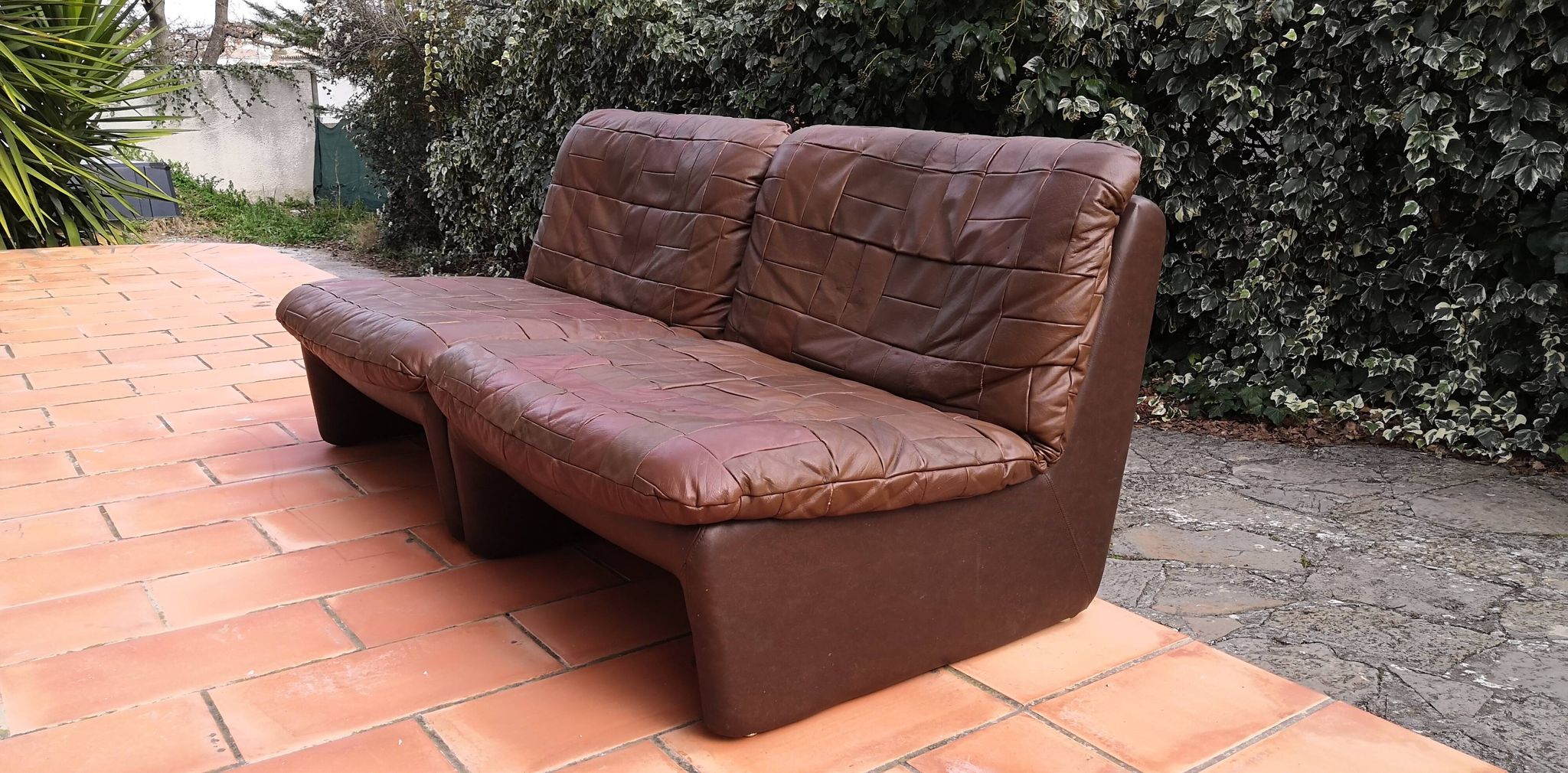 Tranas Sweden patchwork leather heaters by OVERMAN, 1970 Set of 2