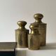 Set of 3 vintage boxes with genuine brass lids, 1950s.