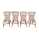 Four vintage bamboo and rattan chairs