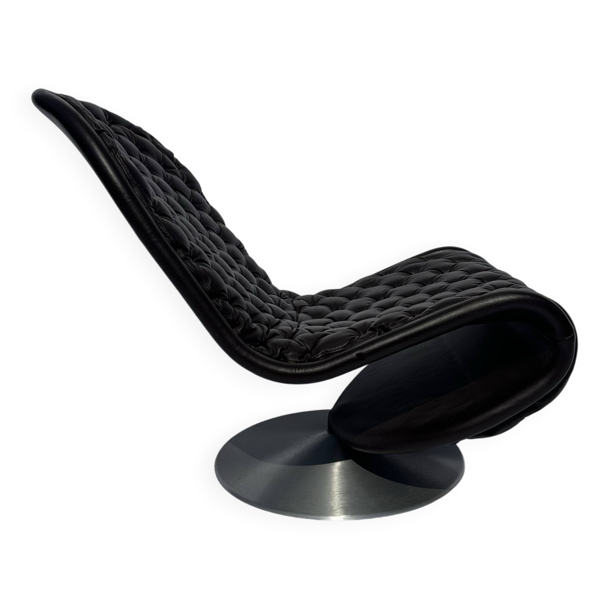 Verner Panton 123 Lounge Chair – Leather Swivel Chair for Fritz Hansen