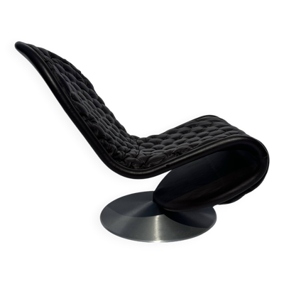 Fauteuil Lounge Verner Panton 123 – Fauteuil pivotant en cuir pour Fritz Hansen