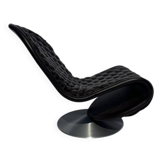 Verner Panton 123 Lounge Chair – Leather Swivel Chair for Fritz Hansen