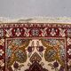 Fine Turkish Hereke silk rug 37x55 cm vintage ivory floral medallion 2540
