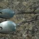 Stainless steel cutlery/salad clips, vintage 70s