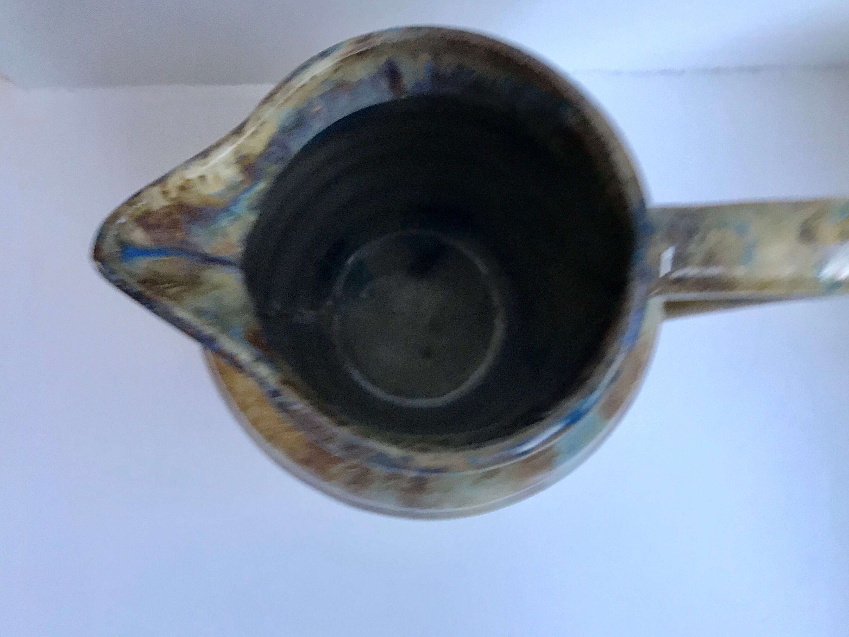 Ceramic pitcher / glazed stoneware 70s