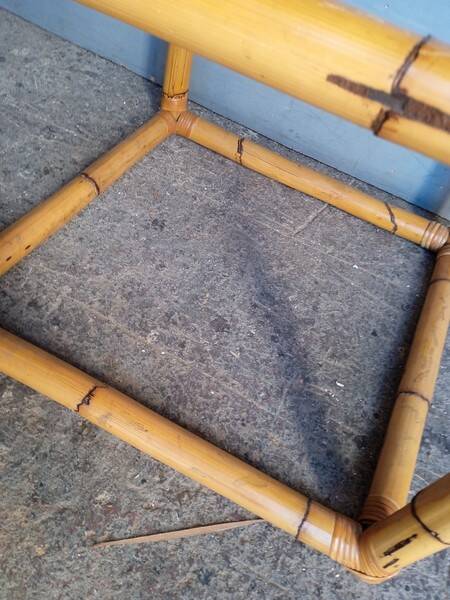 Square rattan end coffee table ep 1970