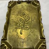 Brass tray with rose pattern