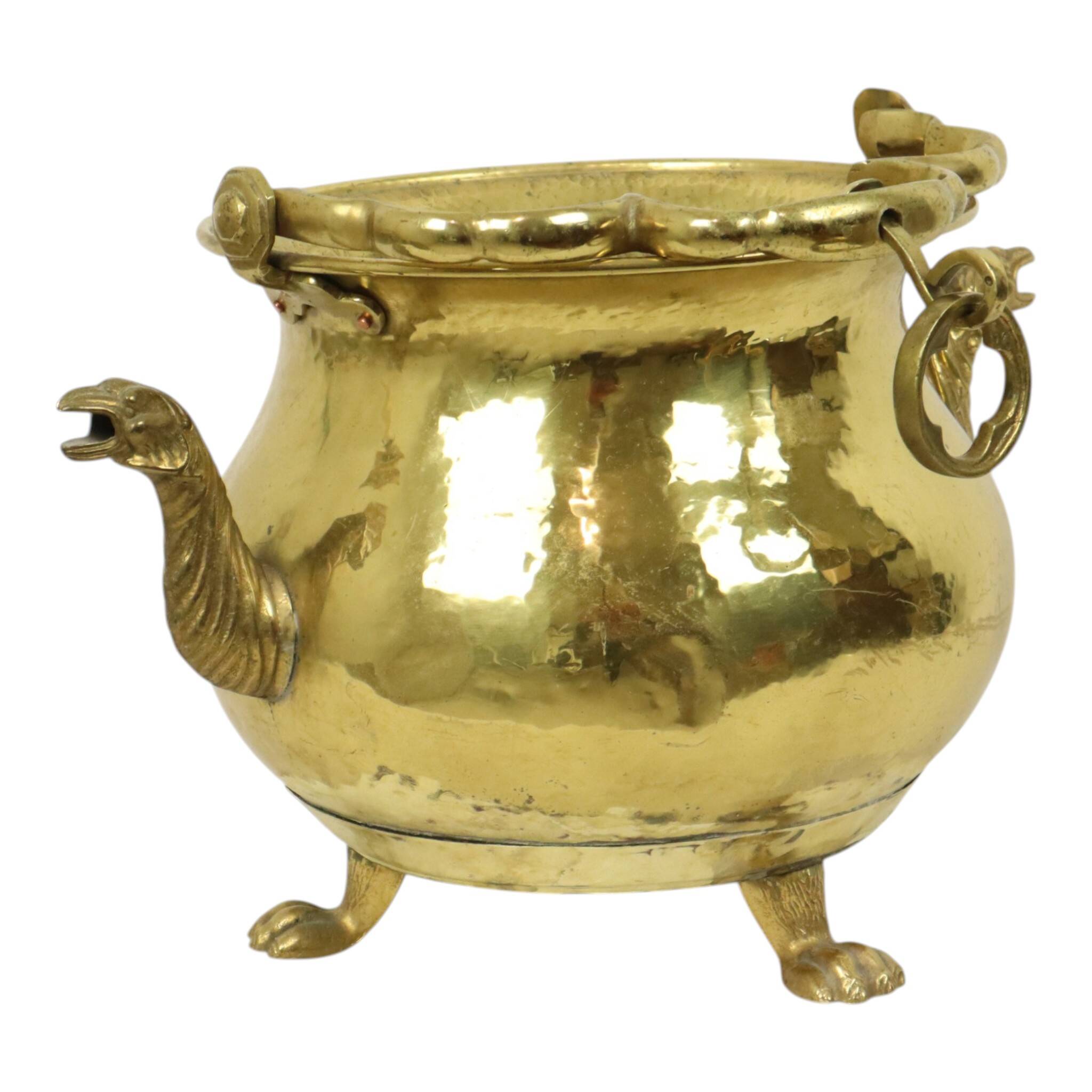 Large Copper Kettle Jardinière Flowerpot Griffin Brass