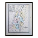 Palestine, old map, printed in 1852.