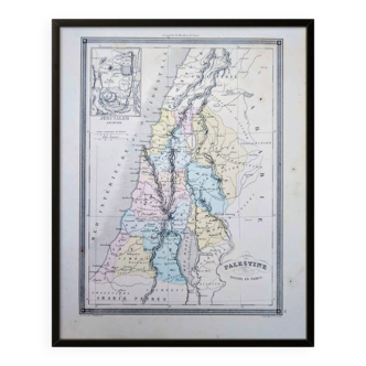 La Palestine, carte ancienne, imprimée en 1852.