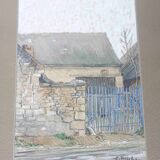 Watercolor Shed in Sévigny / Champagne – Signed Reiche, 1917