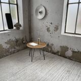 Wicker and metal coffee table from the 1950s