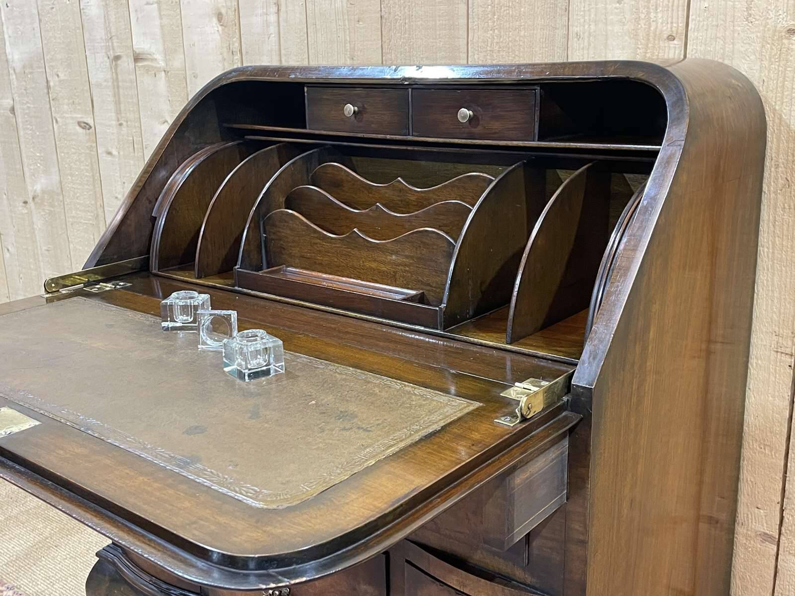 1930s English walnut back desk