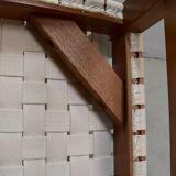Suite of 6 vintage chairs in light beech late 20th