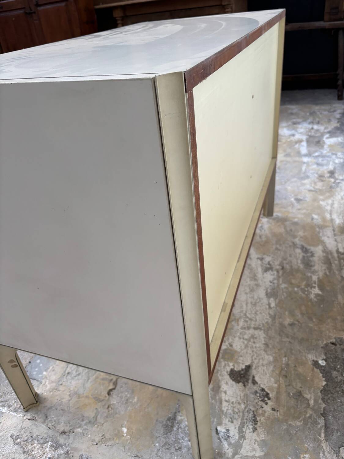 Raymond Loewy red orange chest of drawers
