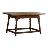Bureau / Table à manger rectangulaire moderne française en pin massif, fabriqué à la main, années 1900