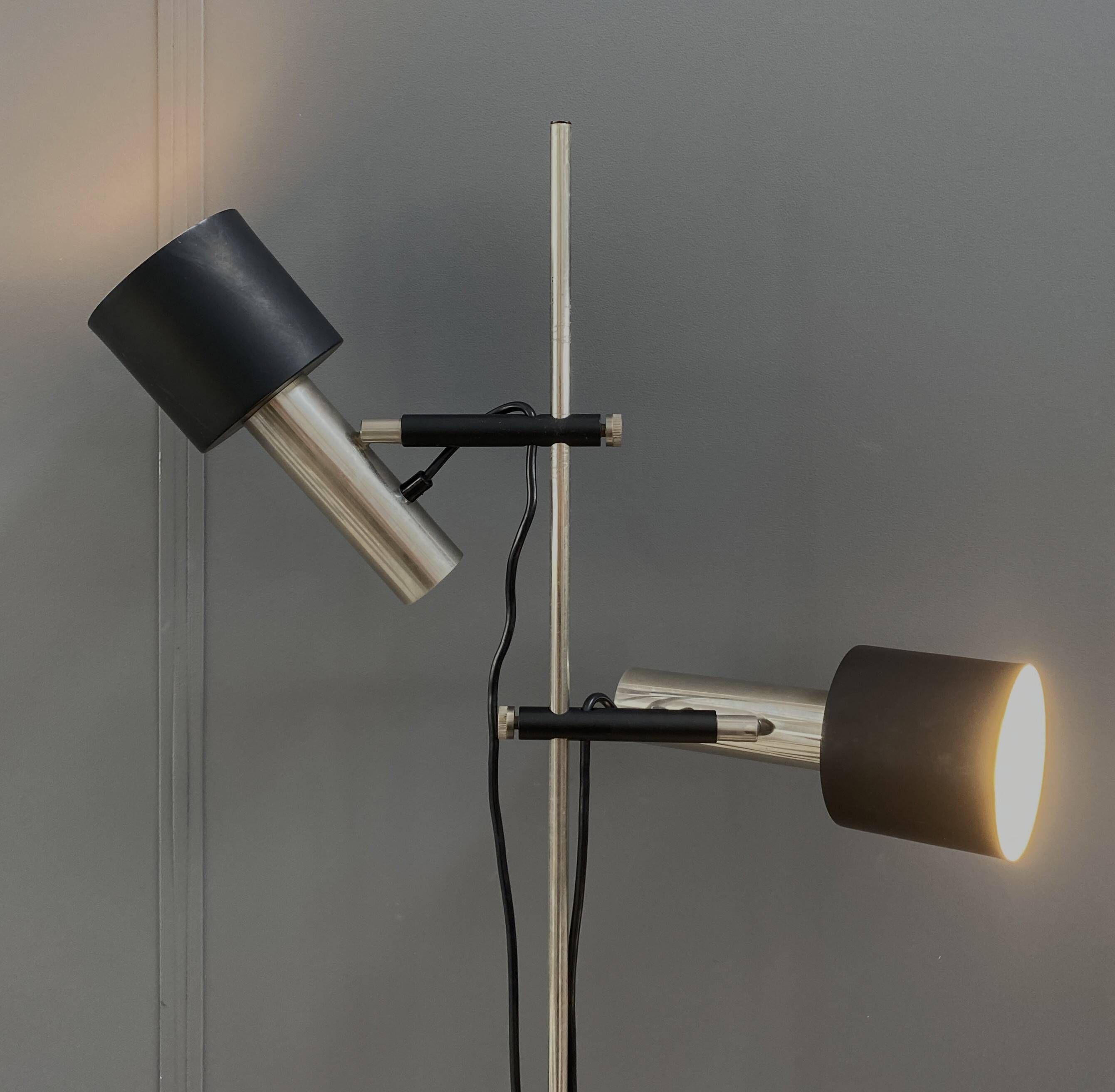 double shaded metal floorlamp by J. Hoogervorst for Anvia Netherlands