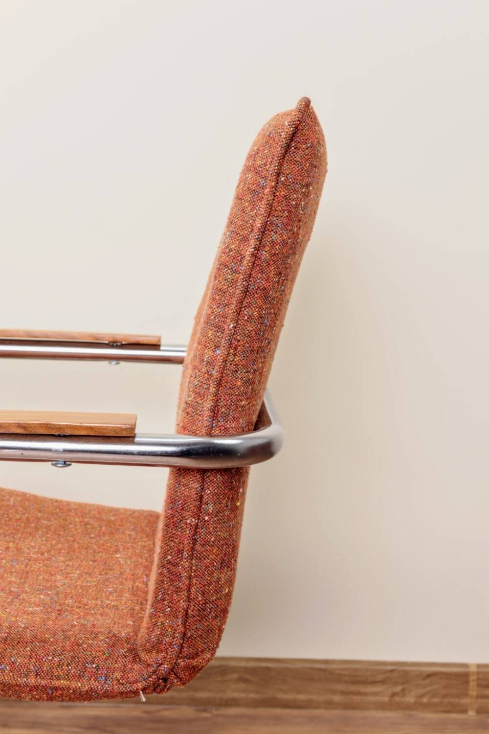Bauhaus desk chair chrome granola 1970