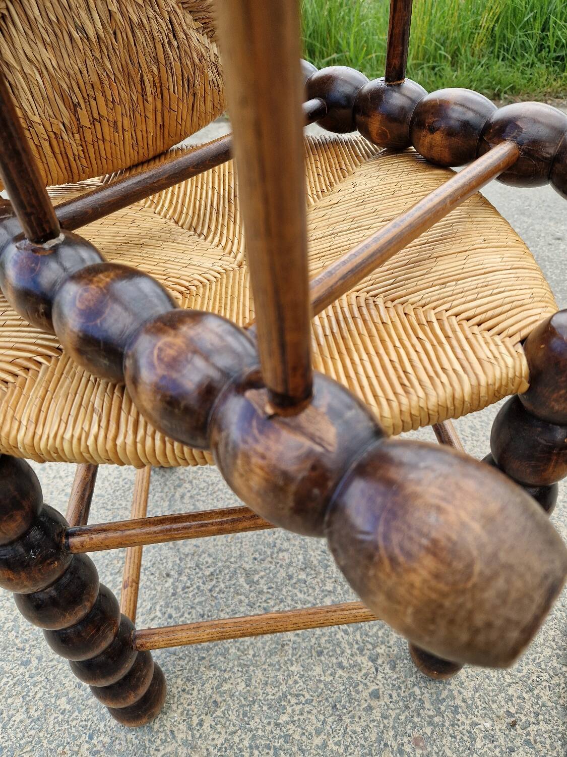 Set of 3 country straw stools