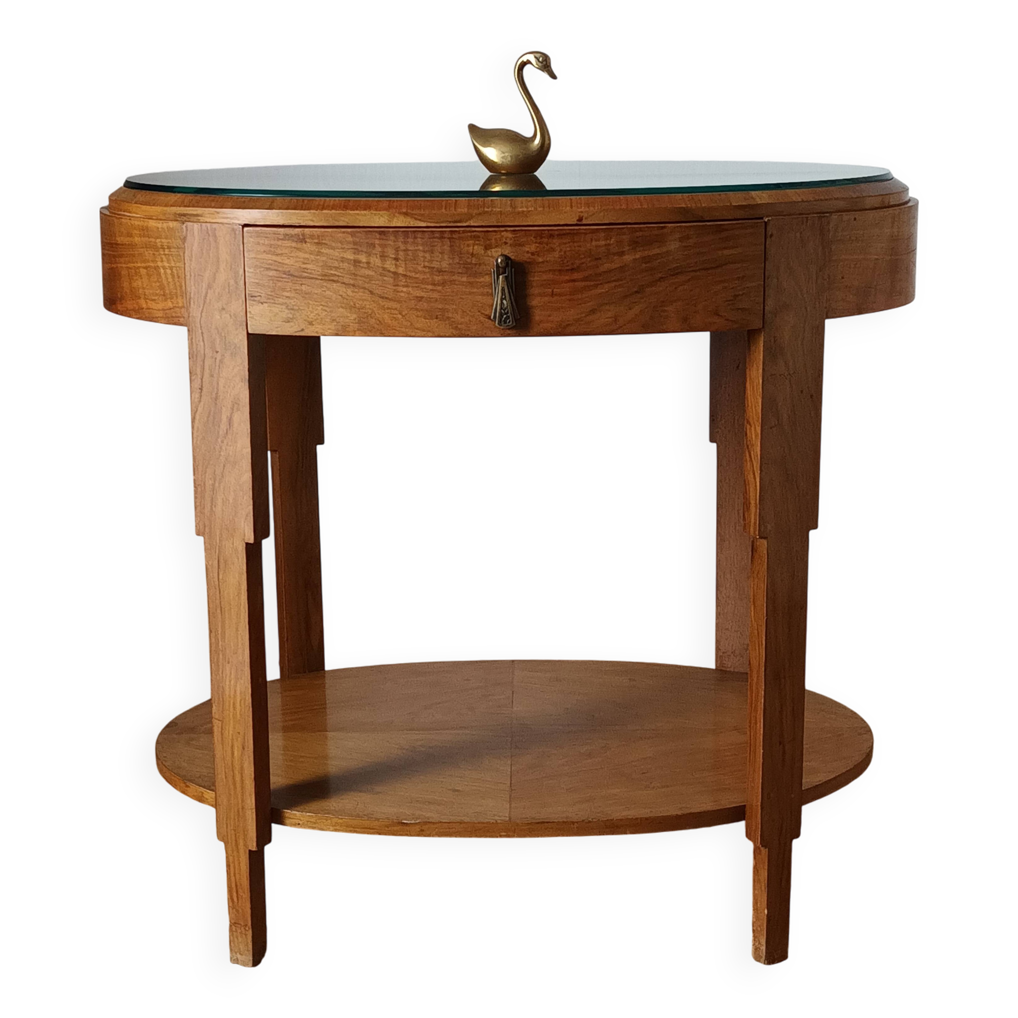 Walnut Art Deco side table 1930