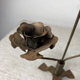 Rose shaped metal candle holder