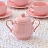 Old Salins-les-Bains coffee service in pink earthenware