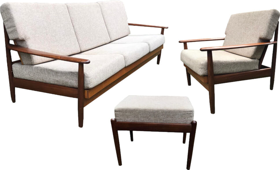 Scandinavian teak lounge set, 1960s