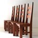 Set of 4 pinewood chairs by Sven Larsson / 1970s / Brutalism / Postmodern design