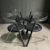 Set of 4 post modern 1980's dining chairs.