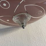 Vintage 1950s pink glass dome ceiling light - 39 x 40 cm
