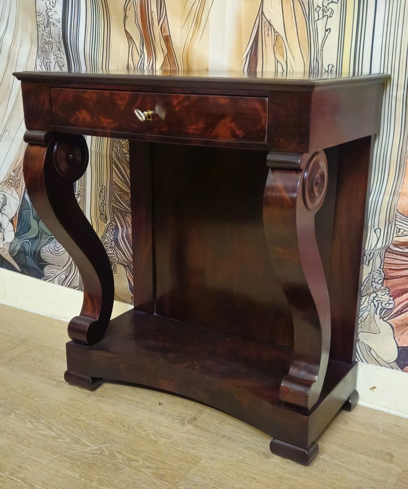 Empire-style console – Mahogany – 1 drawer – 19th century