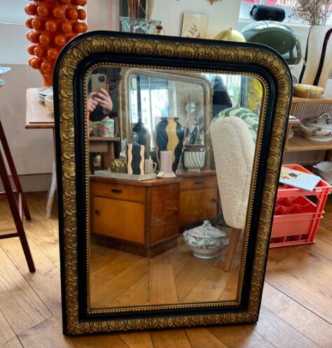 Antique gold and black mirror