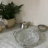 Silver metal aperitif tray circa 1950