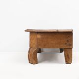 Charmant tabouret d'église rustique en bois, France vers 1900
