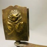 Church brass candle holder with matchbox