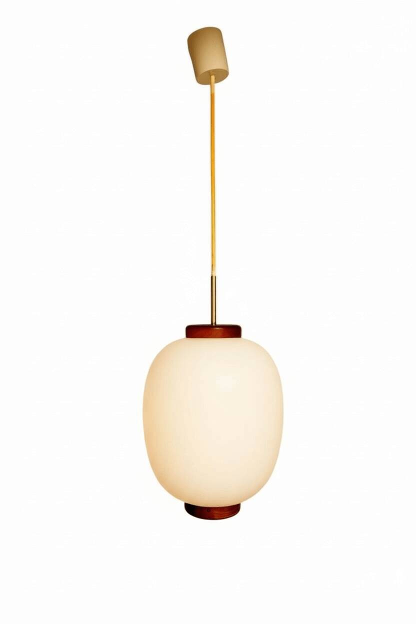 "Teak-Kina" pendant light, Bent Karlby for Lyfa, 1950s