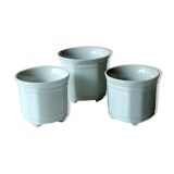 Set with 3 ceramic planter for cactus, vintage from the 1970s