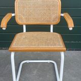 Cesca model B64 chair with armrests in white Design