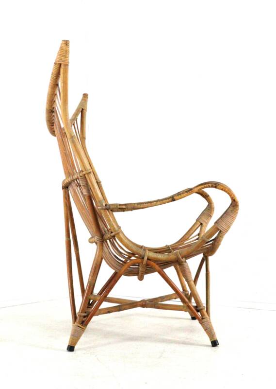 Rattan Armchair XL - mid century modern - japandi - very rare model