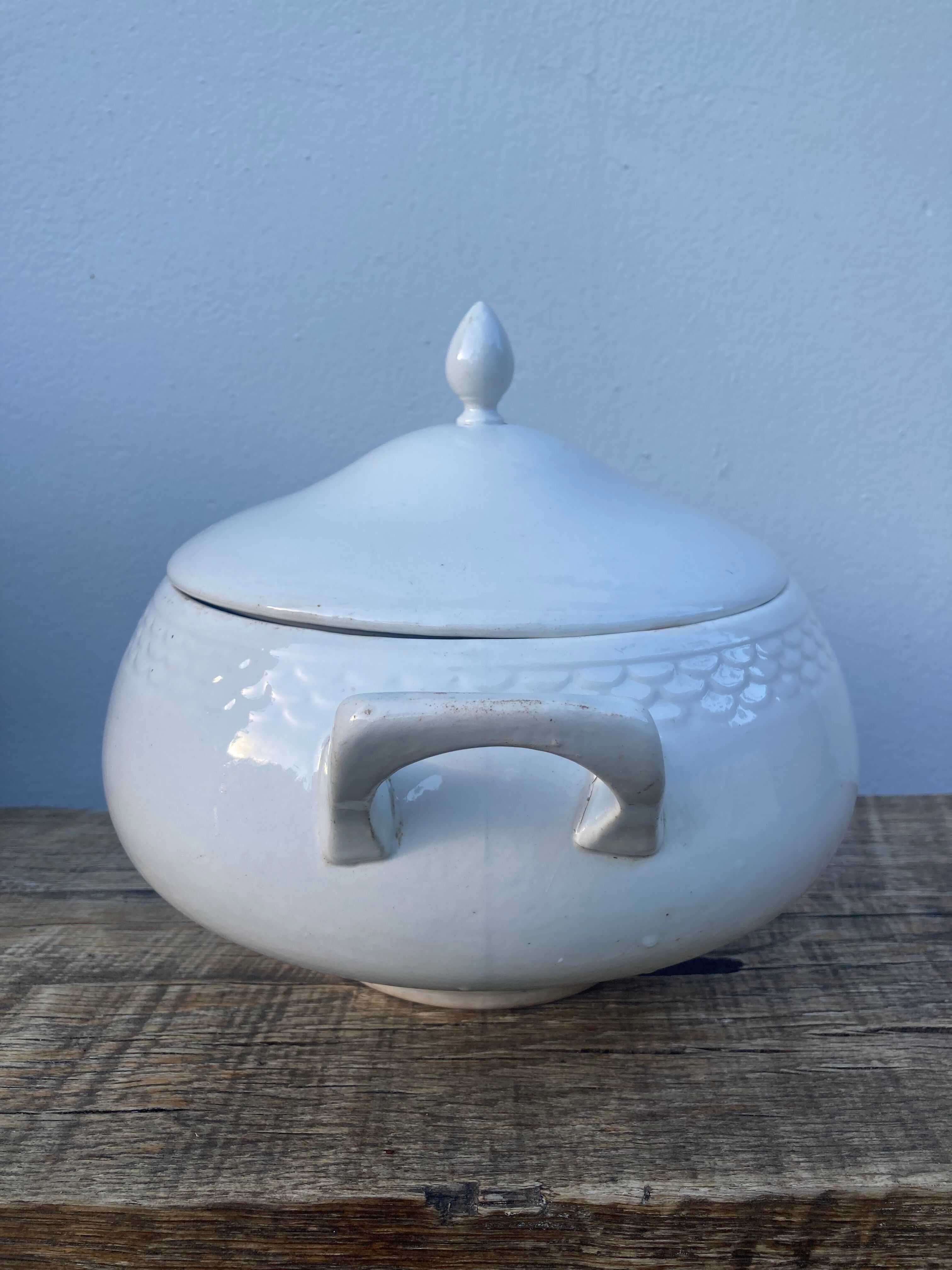Earthenware tureen nineteenth old white