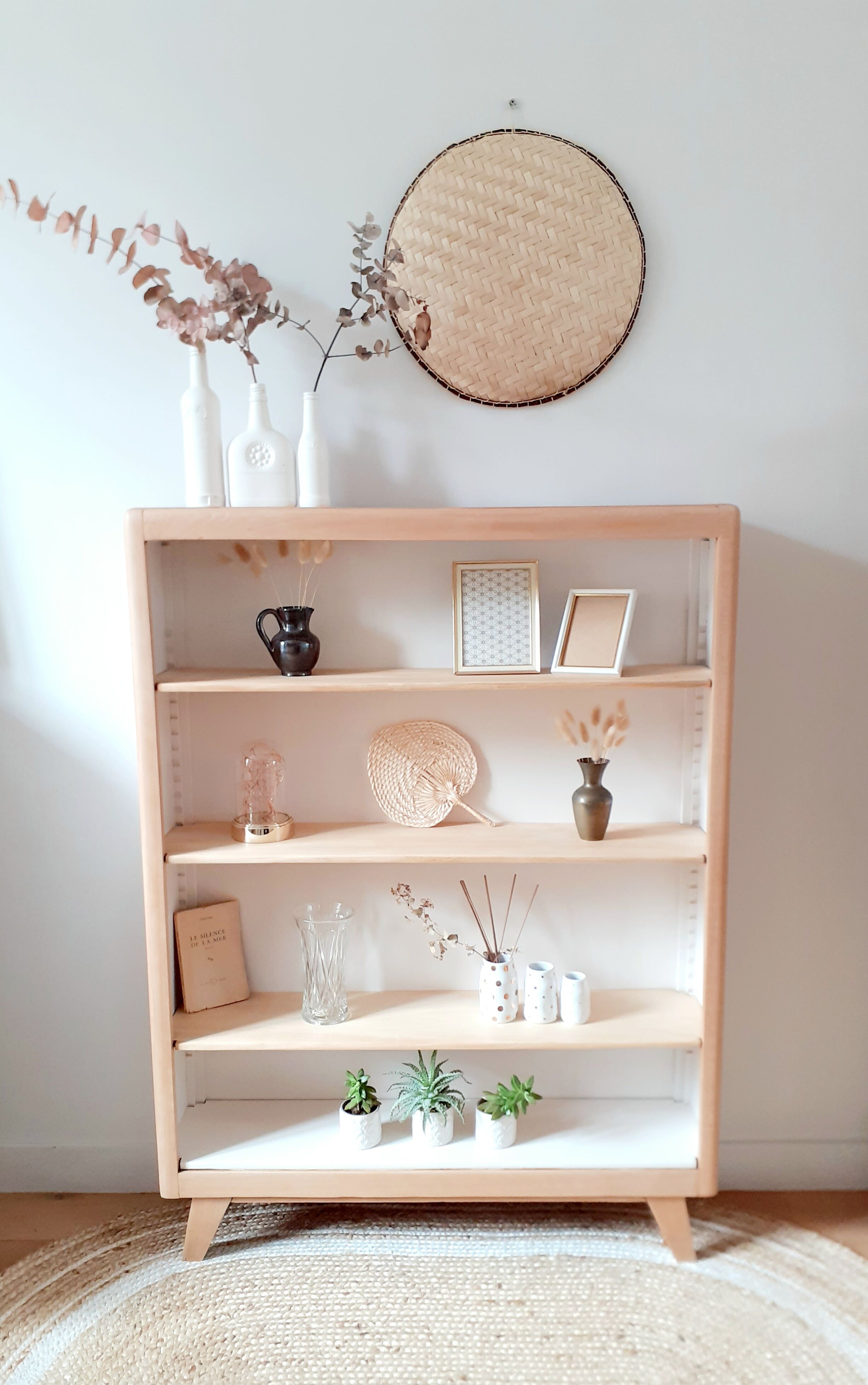 Vintage bookcase shelf 50s