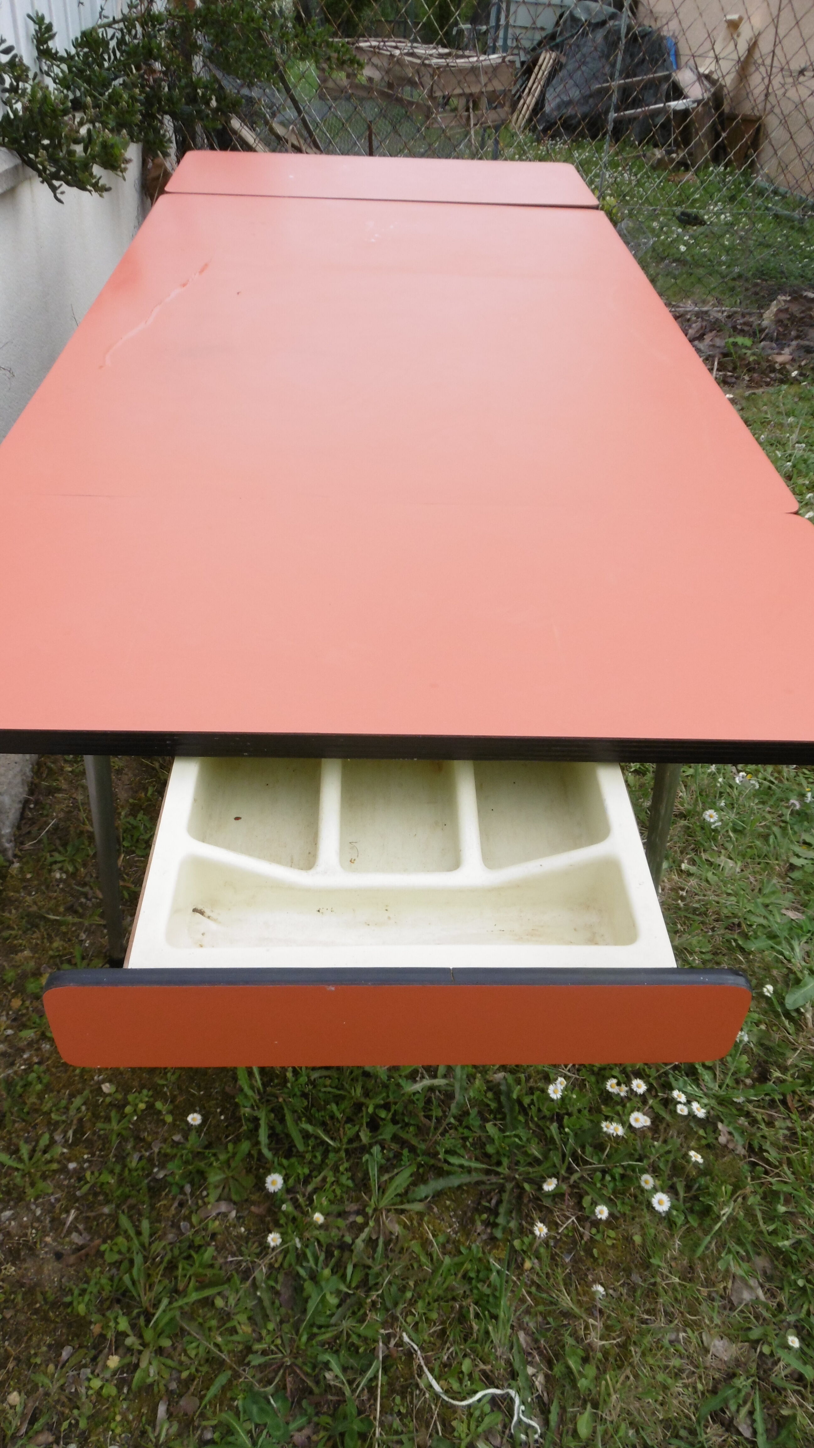 Formica table orange