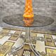 Vintage smoked glass dining table, Italy 1970s