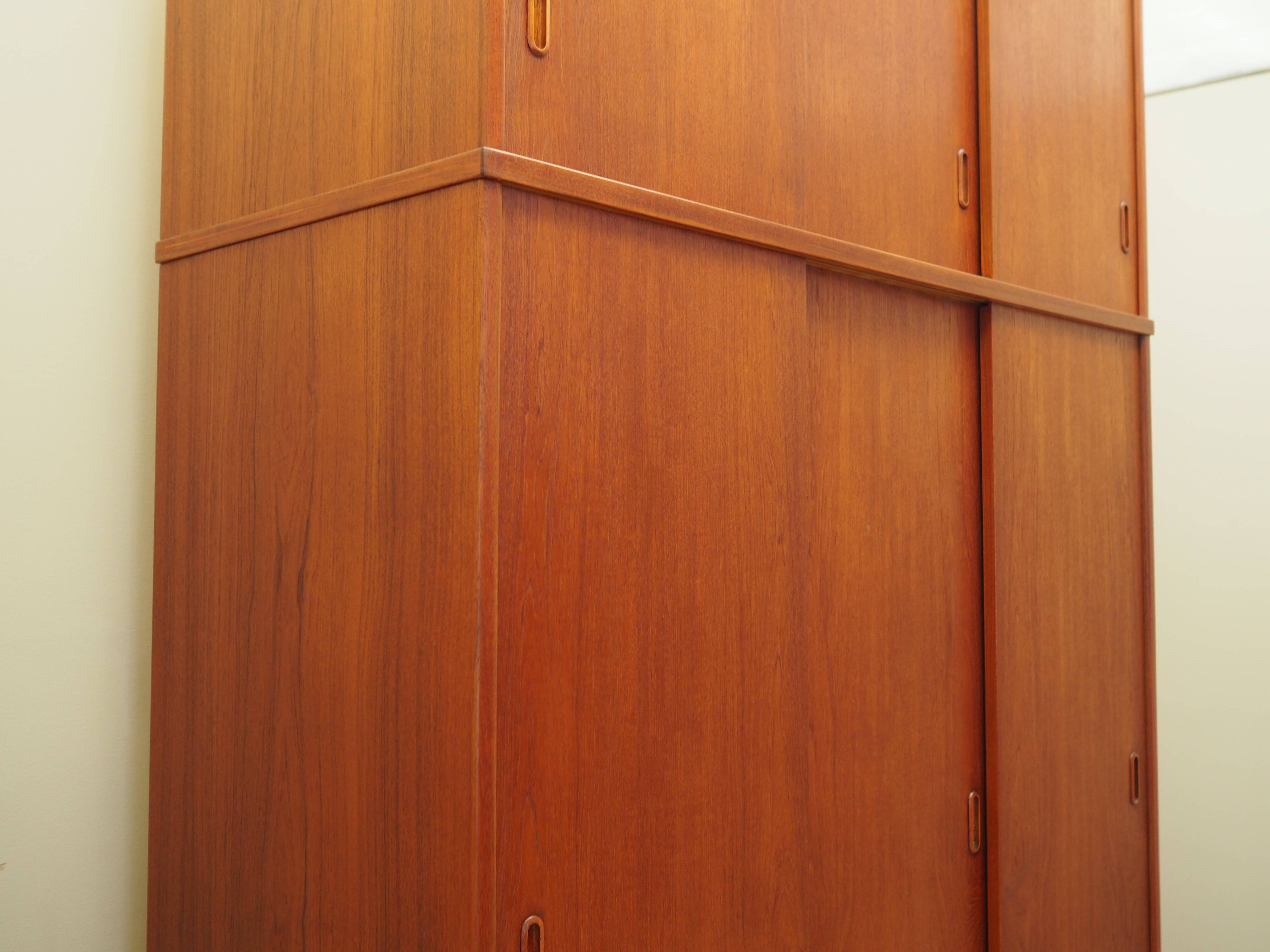 Teak wardrobe, Danish design, 1970s, produced in Denmark
