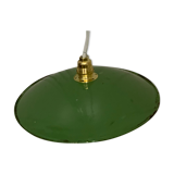 Vintage hanging green and white enamelled in-style old indus farm 25 cm