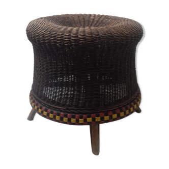 Pouf in rattan 50/60 years