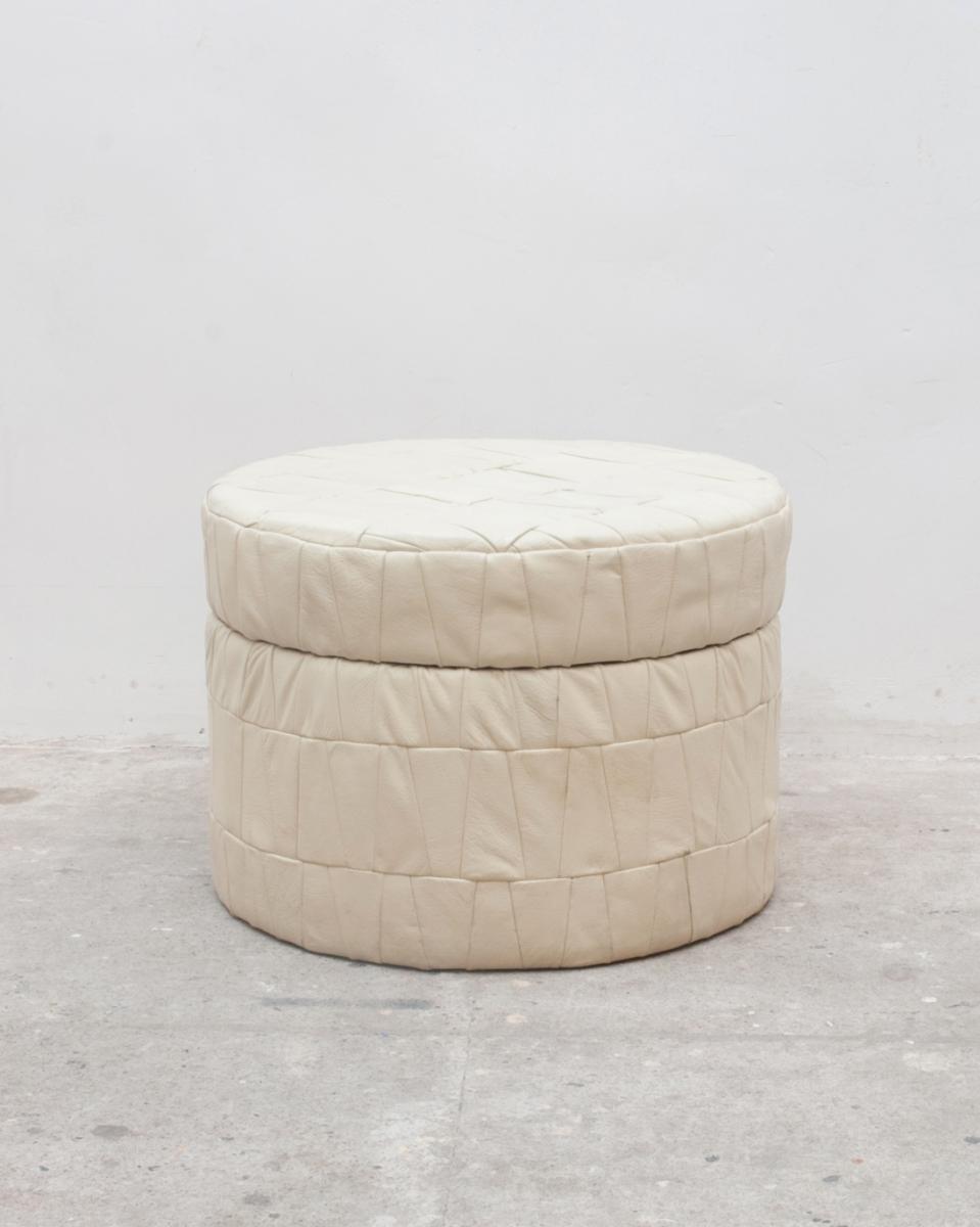 Pouf in leather patchwork 1970 vintage s