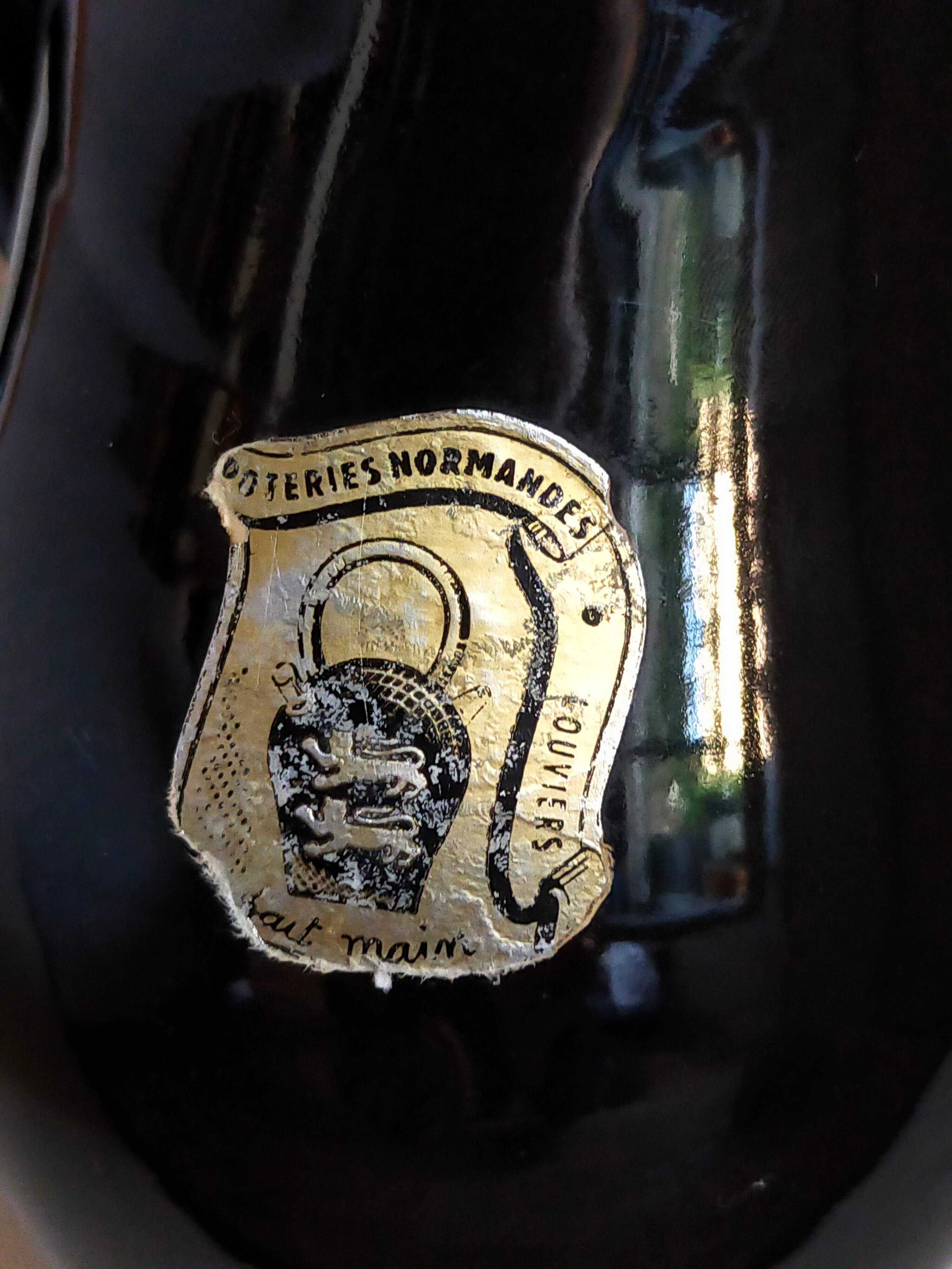 Bicolor pitcher of the Norman Potteries of Louviers 50s